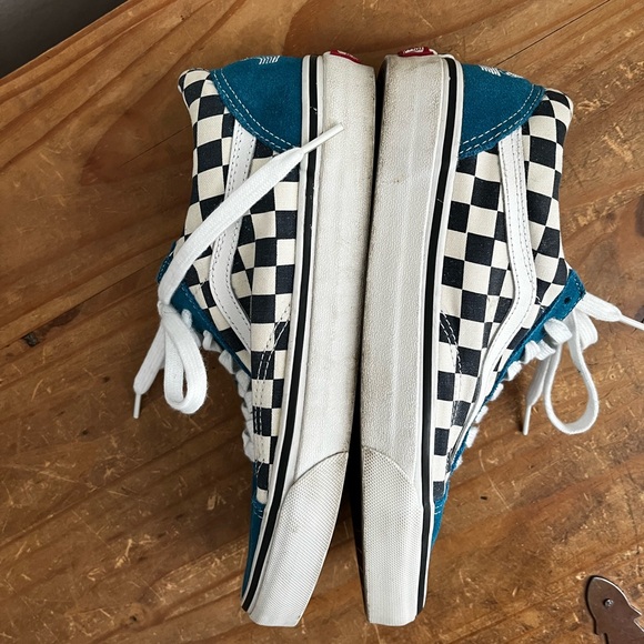 Vans Old Skool Primary RARE COLOR Check Blue Teal - Picture 2 of 6